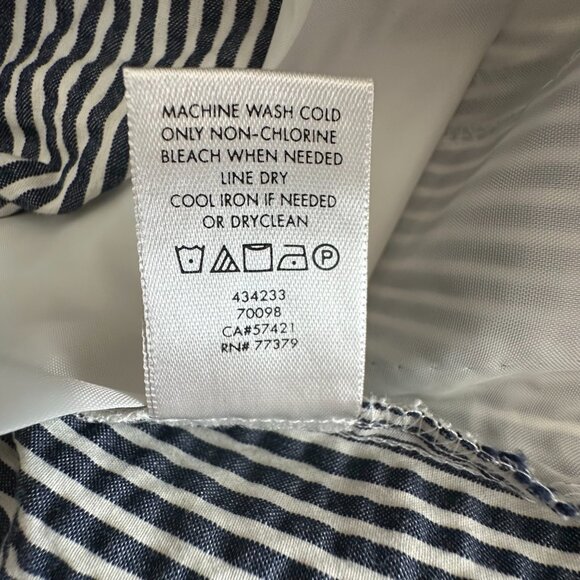 Ann Taylor Women's 4 White & Blue Strips Kate Fit Modern Boot Cut Cotton Pants - Picture 15 of 15